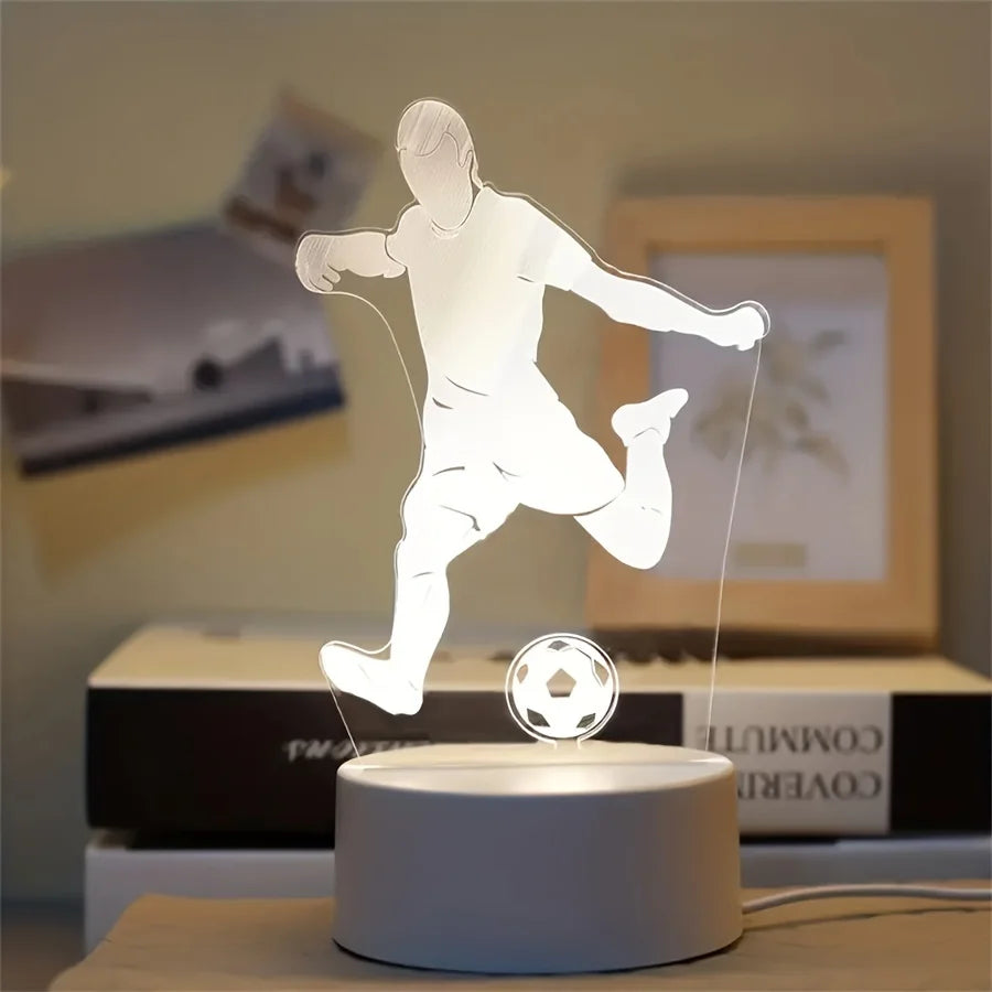3D Football Player LED Night Light