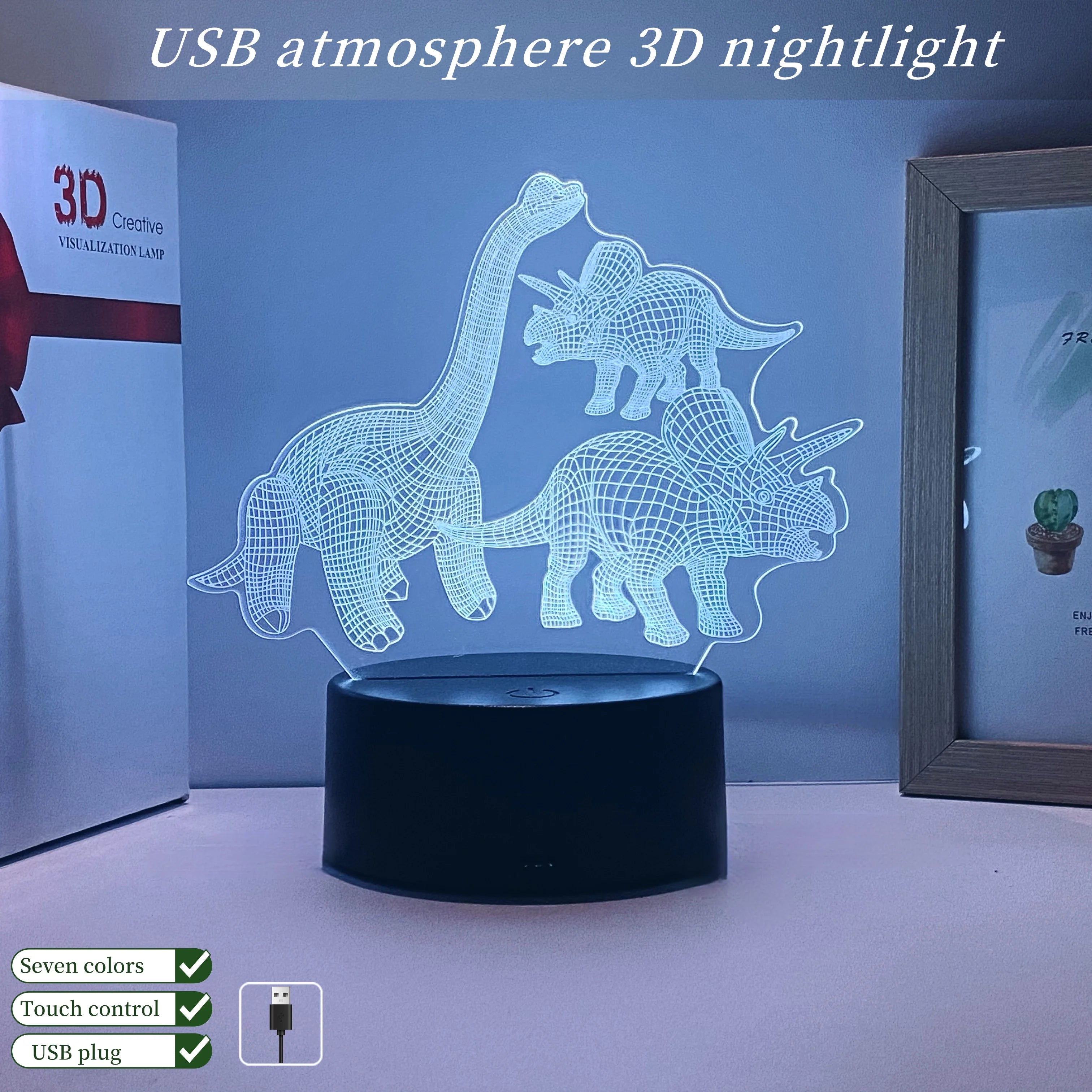 Retro Dinosaur 3D LED Night Light