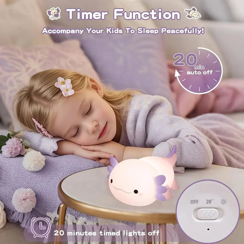 Axolotl Glow Silicone Night Light