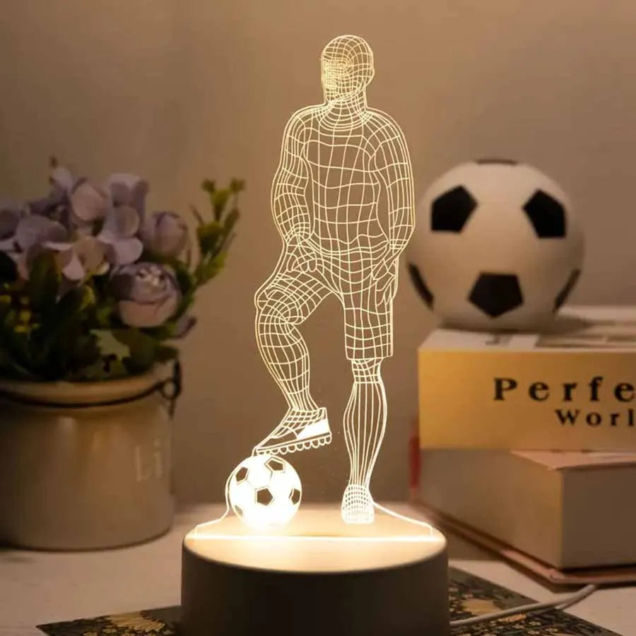 3D Football Player LED Night Light