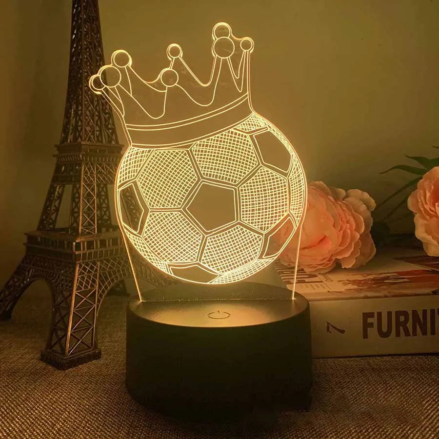 3D Football Player LED Night Light