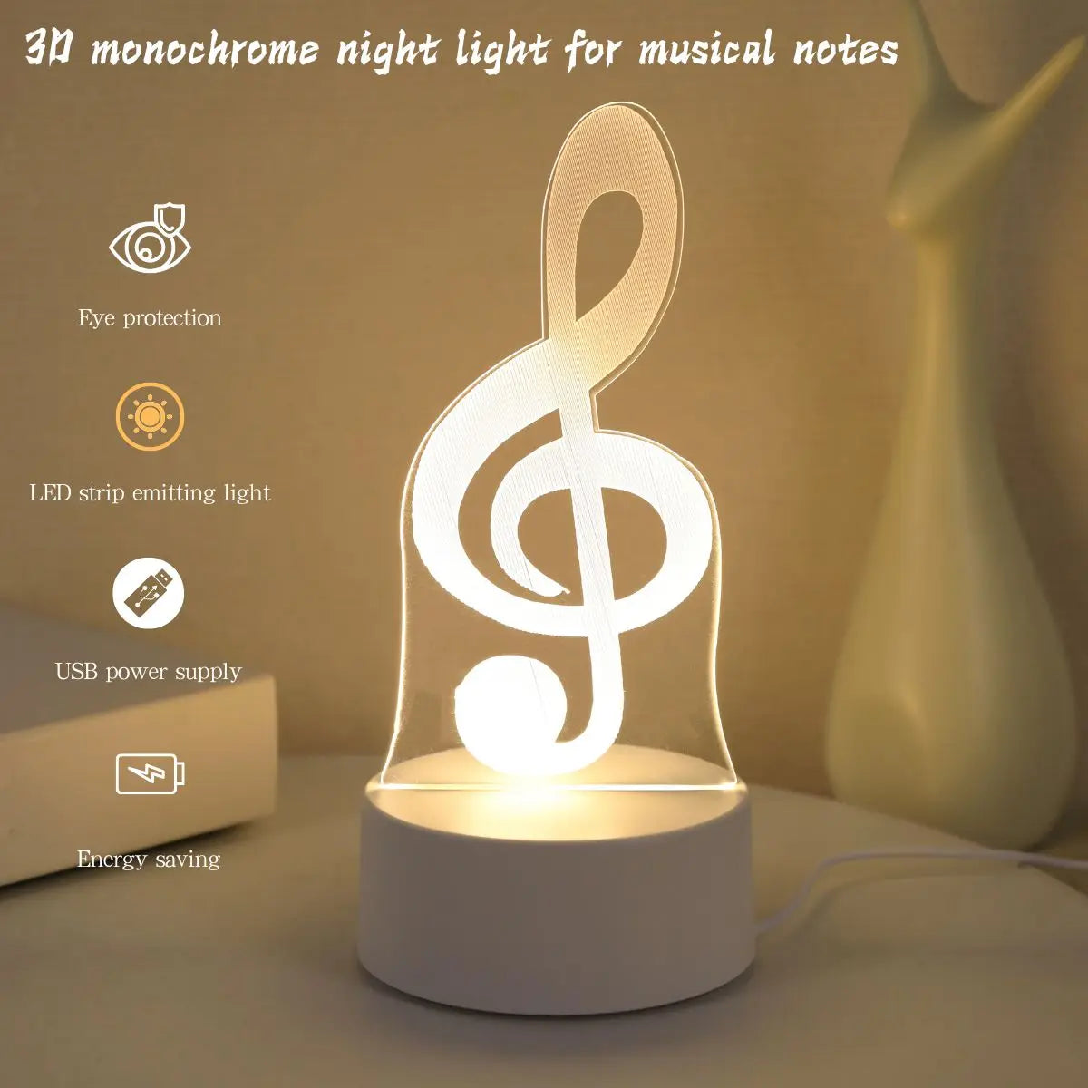 Melody Note 3D LED Night Light
