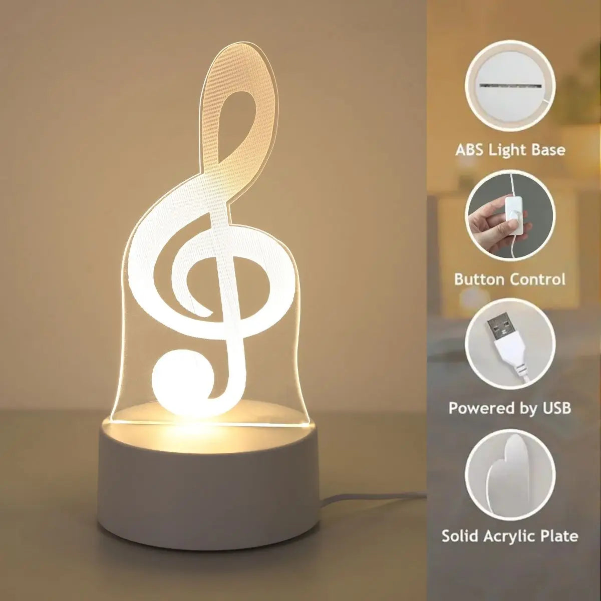Melody Note 3D LED Night Light