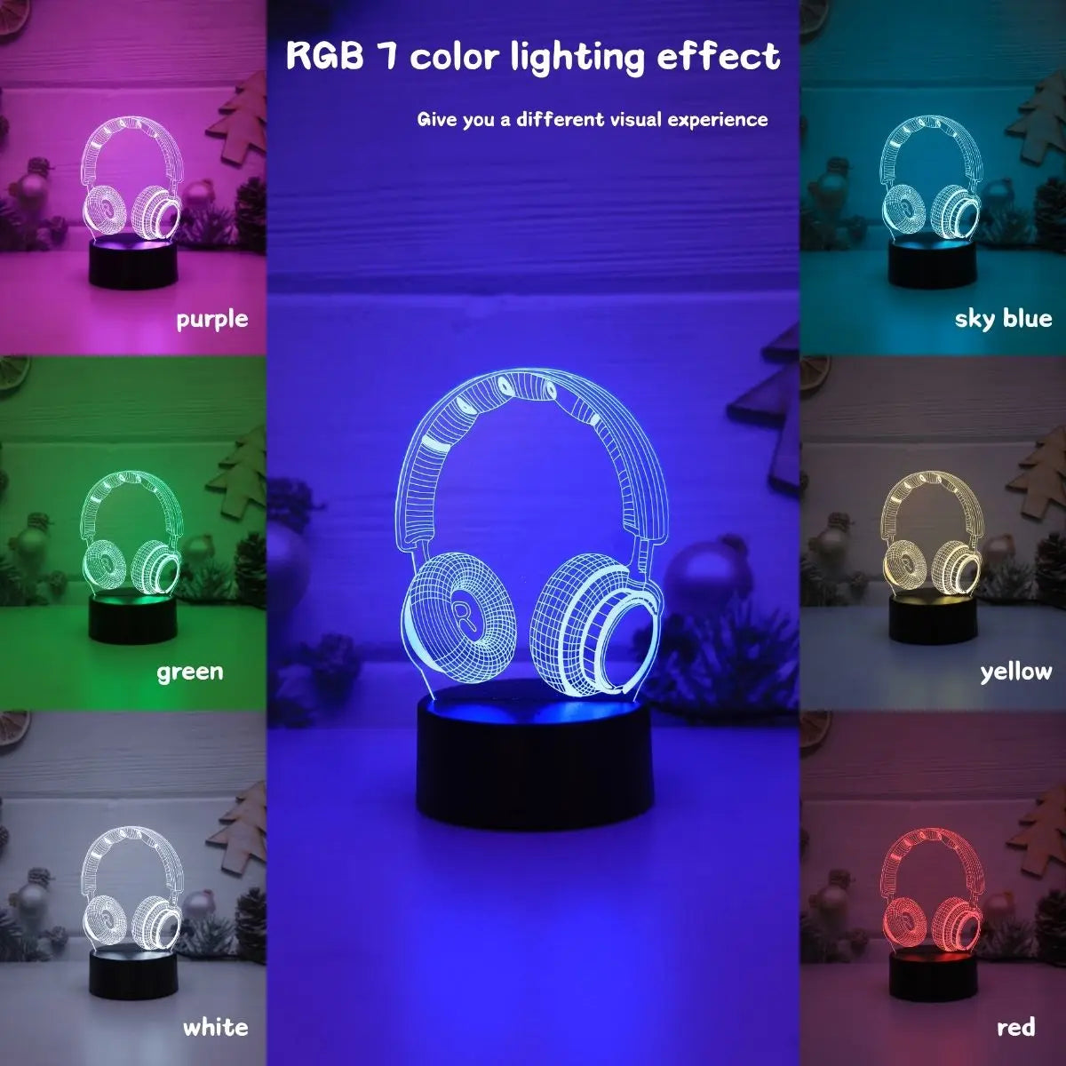 Headphones Glow 3D Night Light